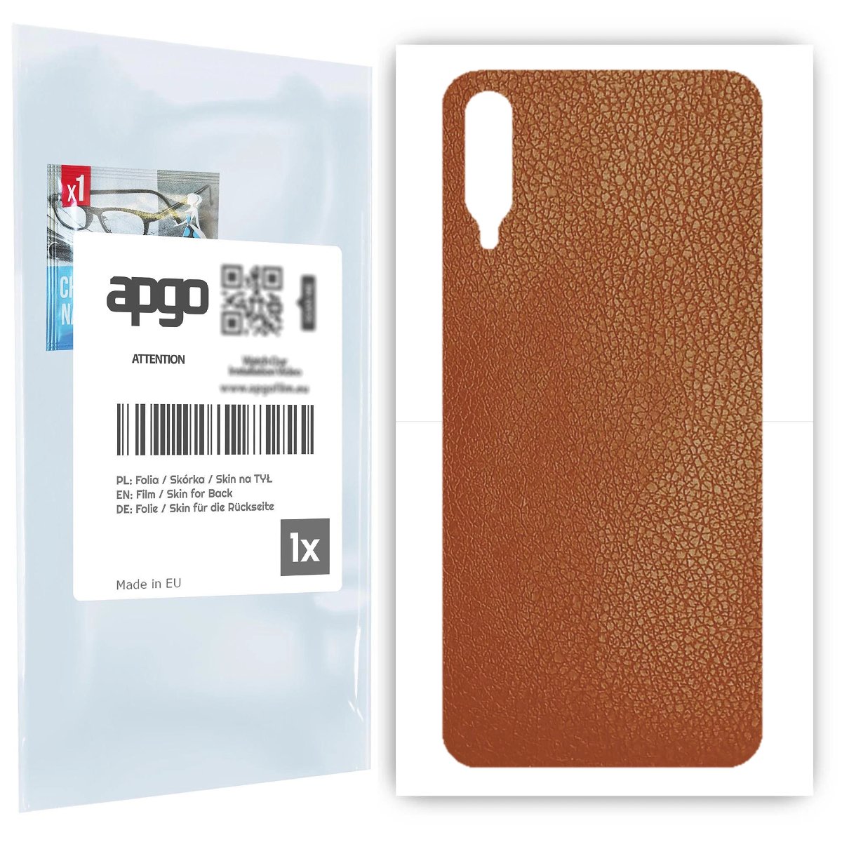 Folia naklejka skórka strukturalna na TYŁ do Samsung Galaxy A30s -  Skóra Brązowa - apgo SKINS