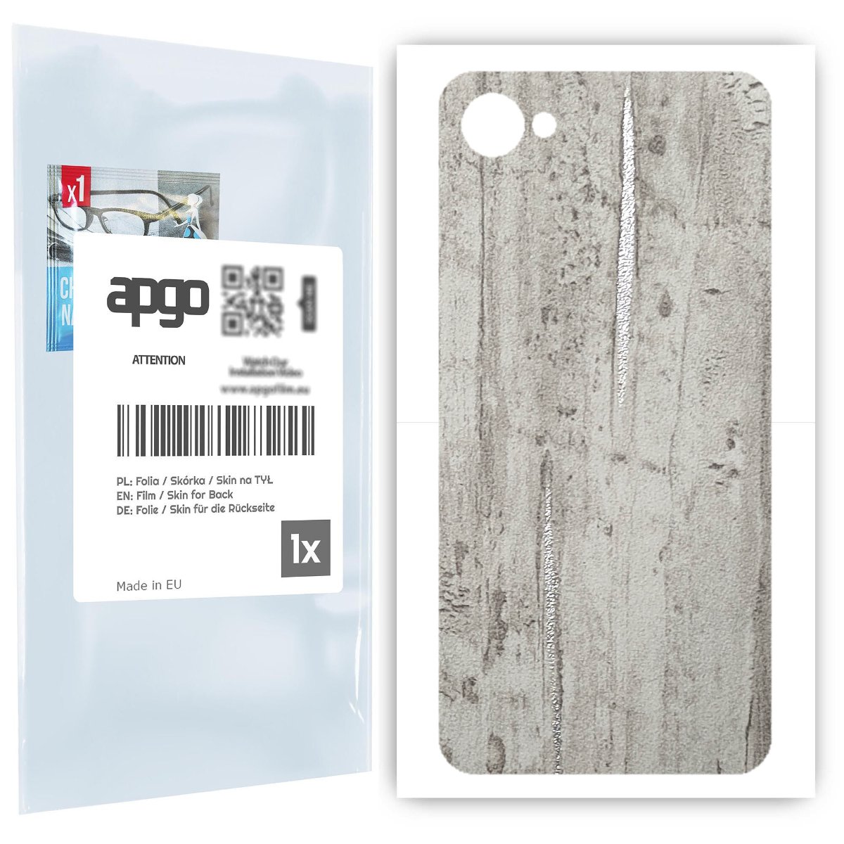 Folia naklejka skórka strukturalna na TYŁ do HTC Desire 12 -  Beton Srebrne Paski - apgo SKINS