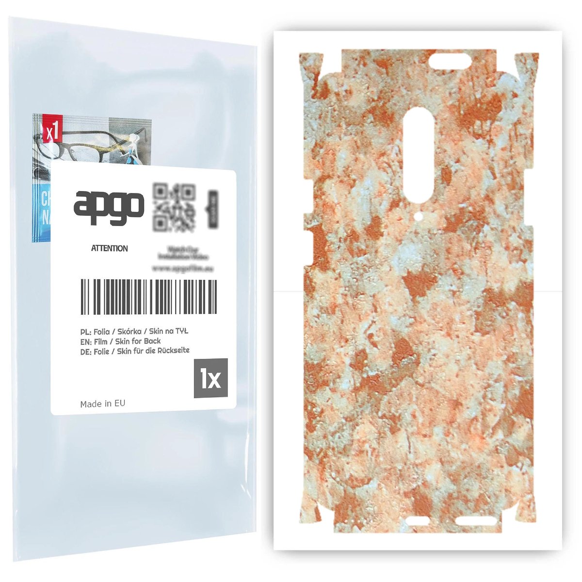 Folia naklejka skórka strukturalna na TYŁ+BOKI do OnePlus 7 Pro -  Kamień Piaskowiec - apgo SKINS