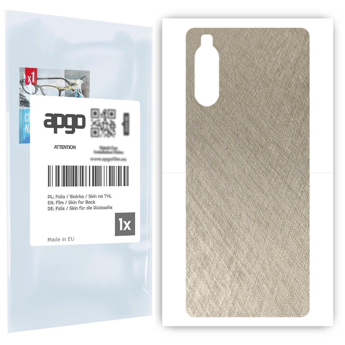 Folia naklejka skórka strukturalna na TYŁ do Sony Xperia 10 III -  Tytan Srebrny - apgo SKINS