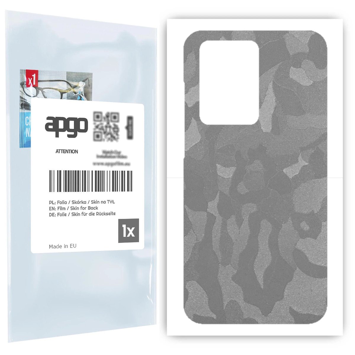 Folia naklejka skórka strukturalna na TYŁ do Samsung Galaxy S20+ 5G -  Moro | Camo Srebrny - apgo SKINS
