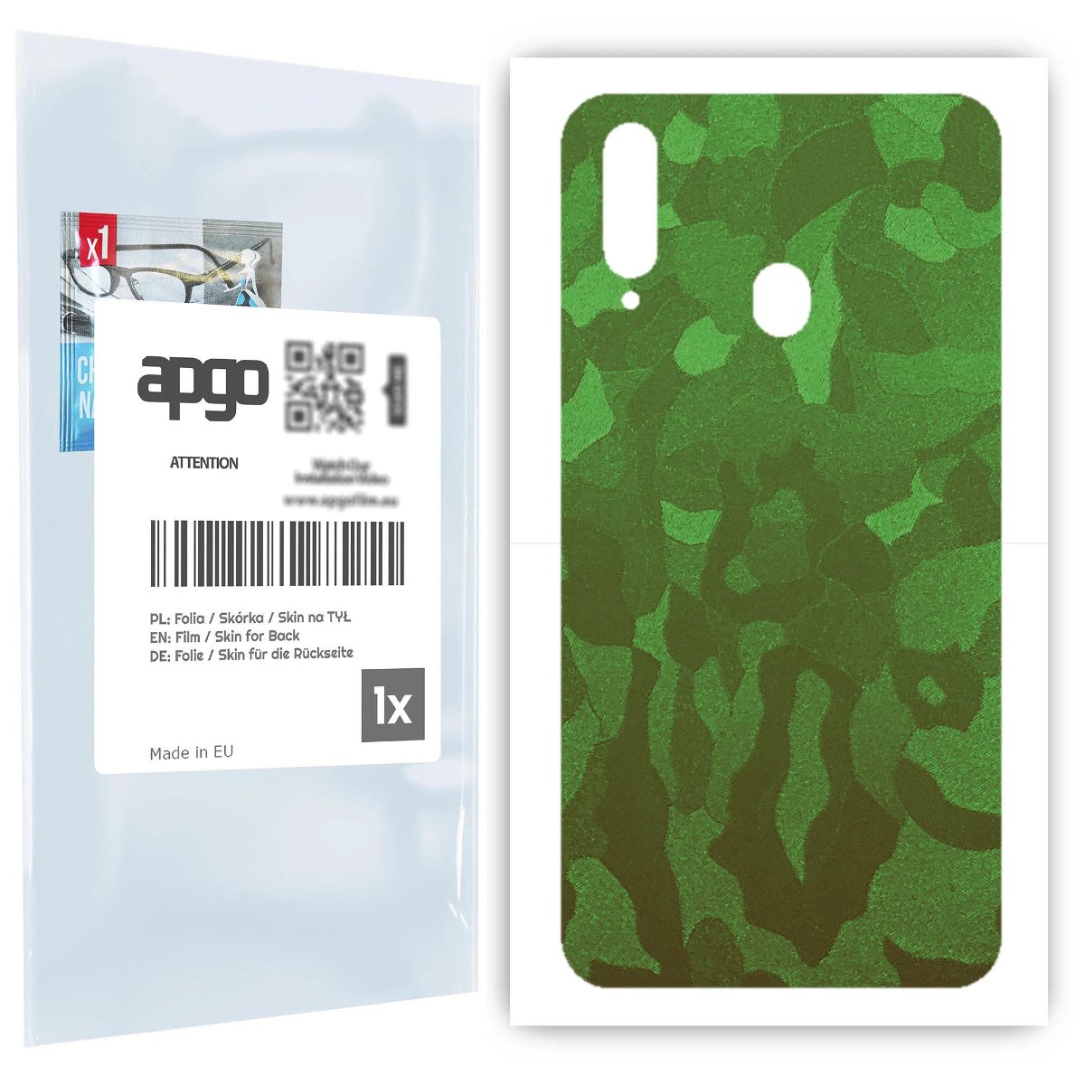 Folia naklejka skórka strukturalna na TYŁ do Samsung Galaxy A20s -  Moro | Camo Zielony - apgo SKINS