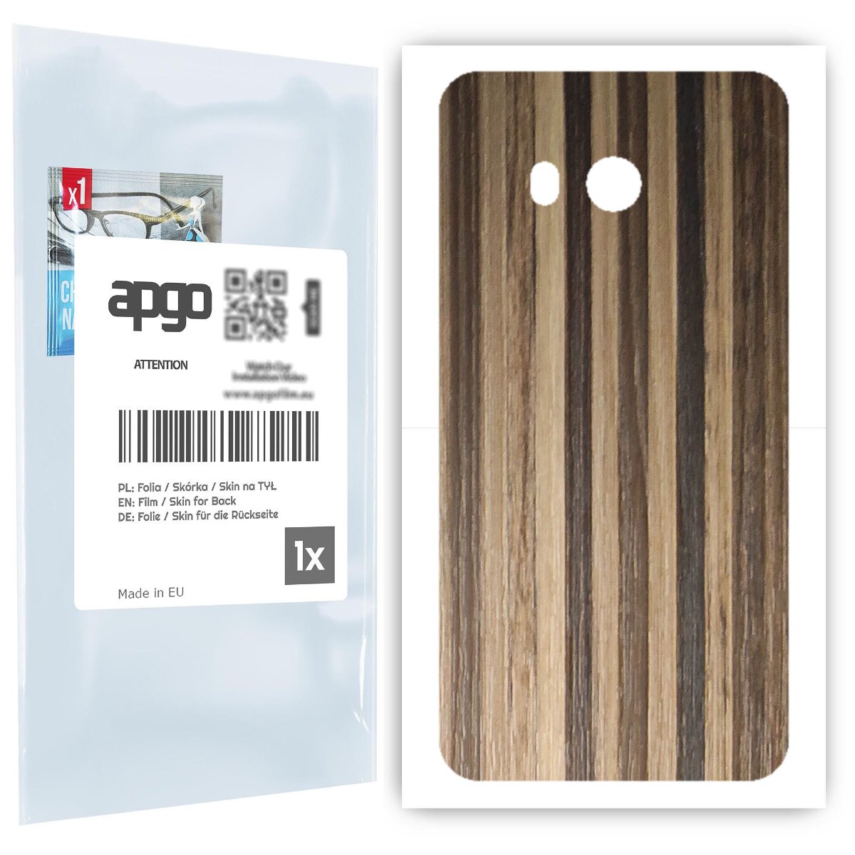 Folia naklejka skórka strukturalna na TYŁ do HTC U11 -  Drewno Paski Mix - apgo SKINS