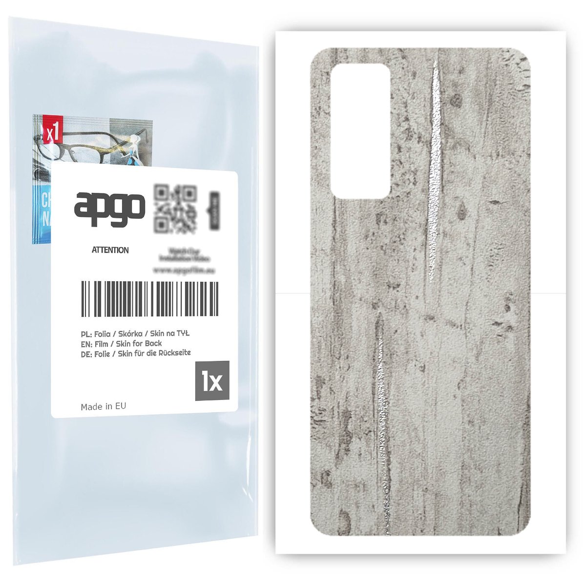 Folia naklejka skórka strukturalna na TYŁ do Huawei P Smart 2021 NFC -  Beton Srebrne Paski - apgo SKINS