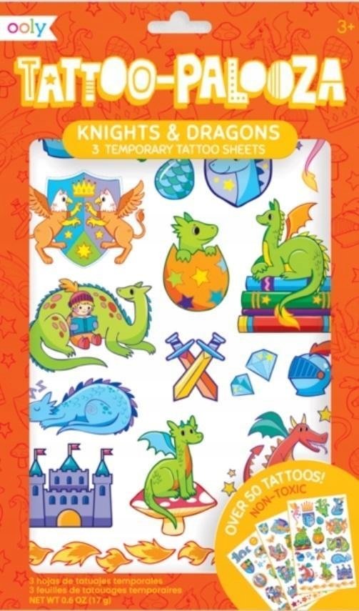 Ooly Ooly Tatuaże zmywalne Tattoo Palooza Smoki i Rycerze 429446