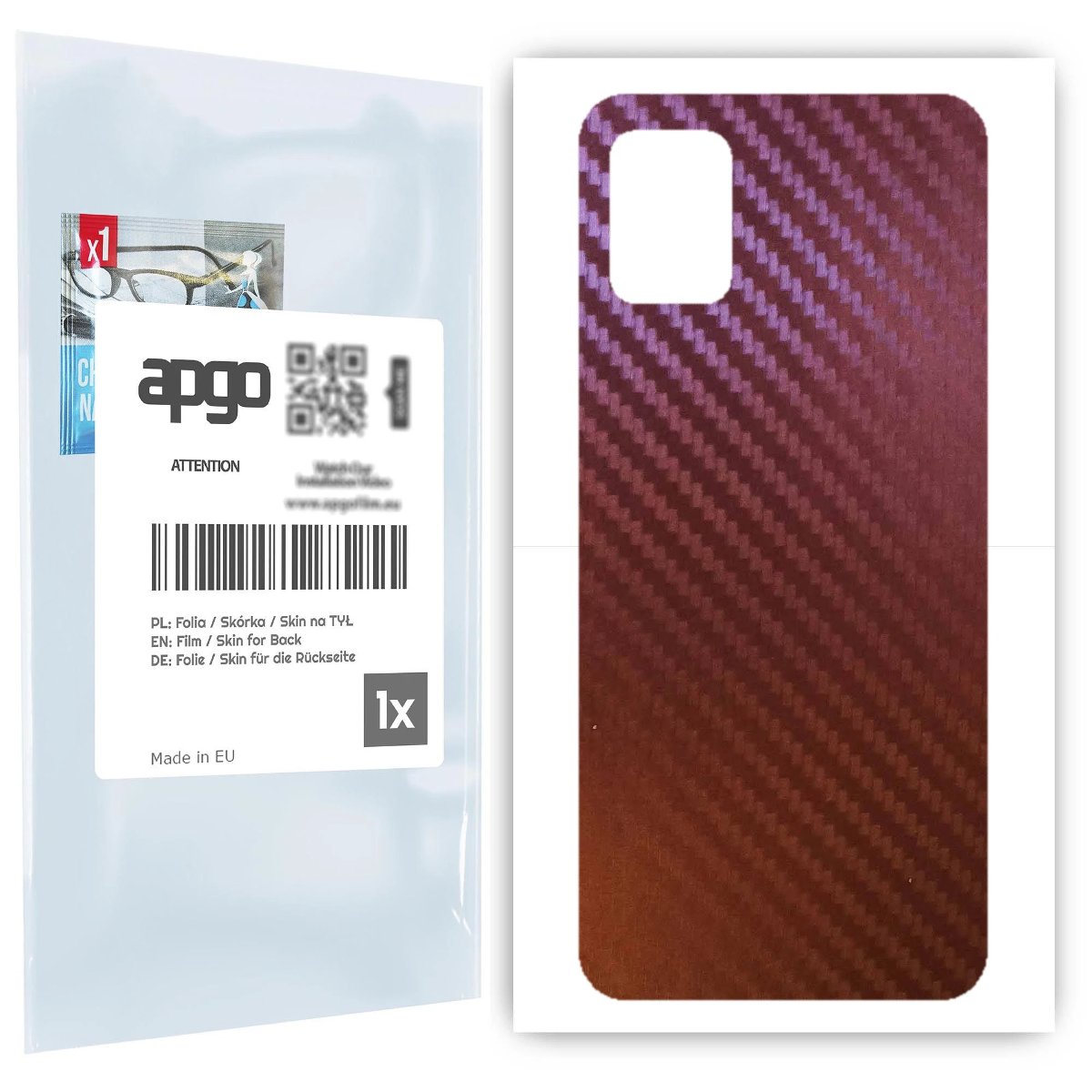 Folia naklejka skórka strukturalna na TYŁ do Samsung Galaxy A31 -  Carbon Kameleon CAKA5 - apgo SKINS