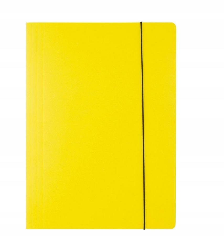 D.rect Teczka A4 kartonowa z gumką żółta 300g