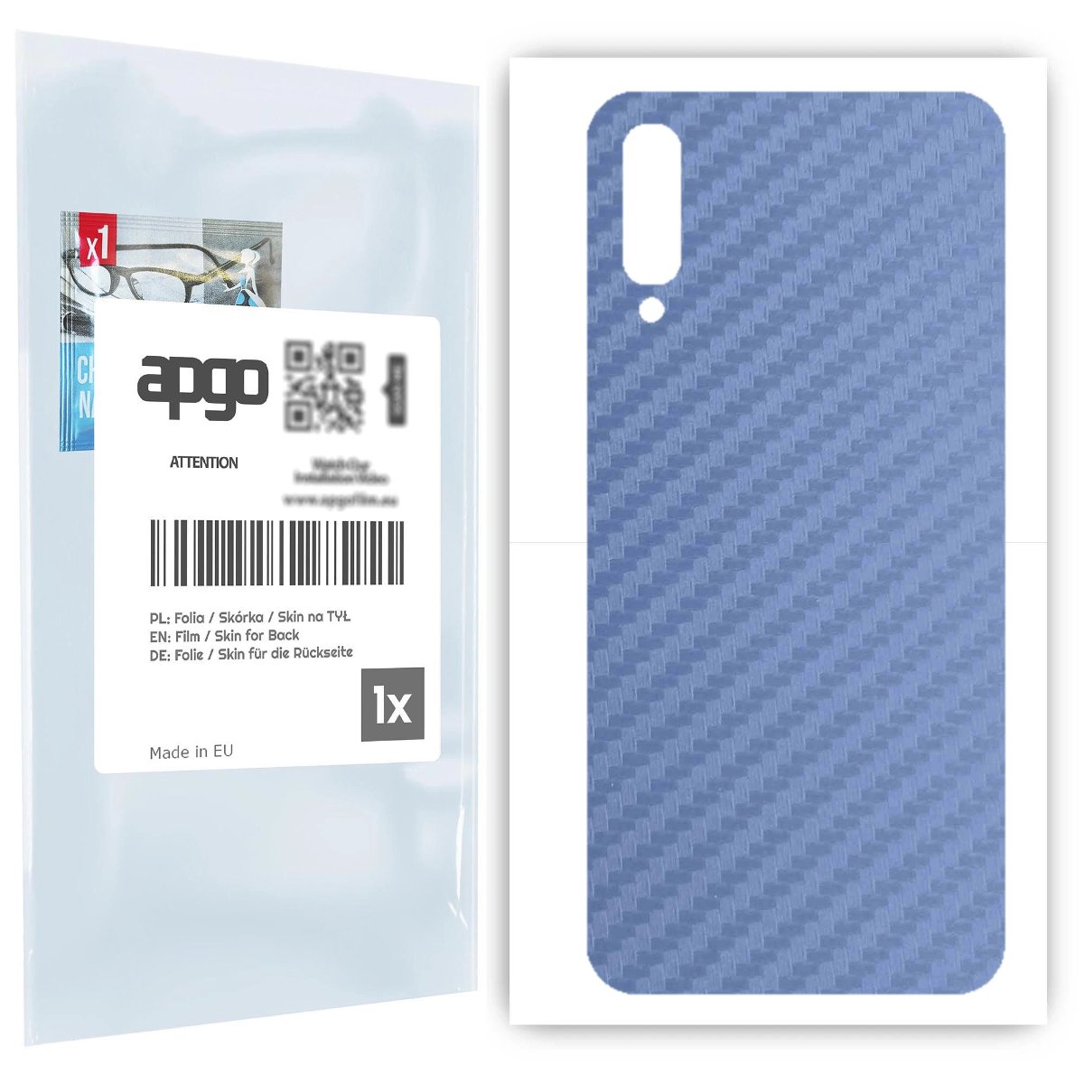 Folia naklejka skórka strukturalna na TYŁ do Samsung Galaxy A70 -  Carbon Granatowy - apgo SKINS