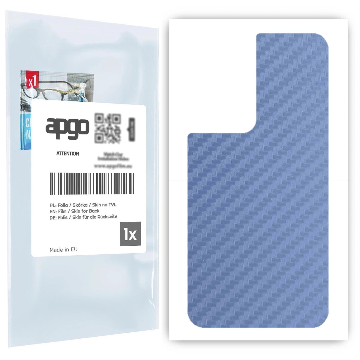 Folia naklejka skórka strukturalna na TYŁ do Samsung Galaxy S21 Ultra 5G -  Carbon Granatowy - apgo SKINS