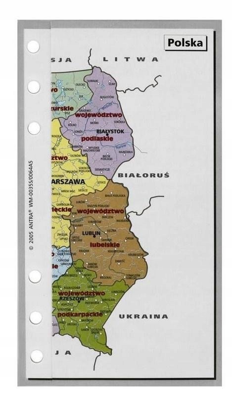 Antra Wkład do organizera A5 mapa Polski ANTRA