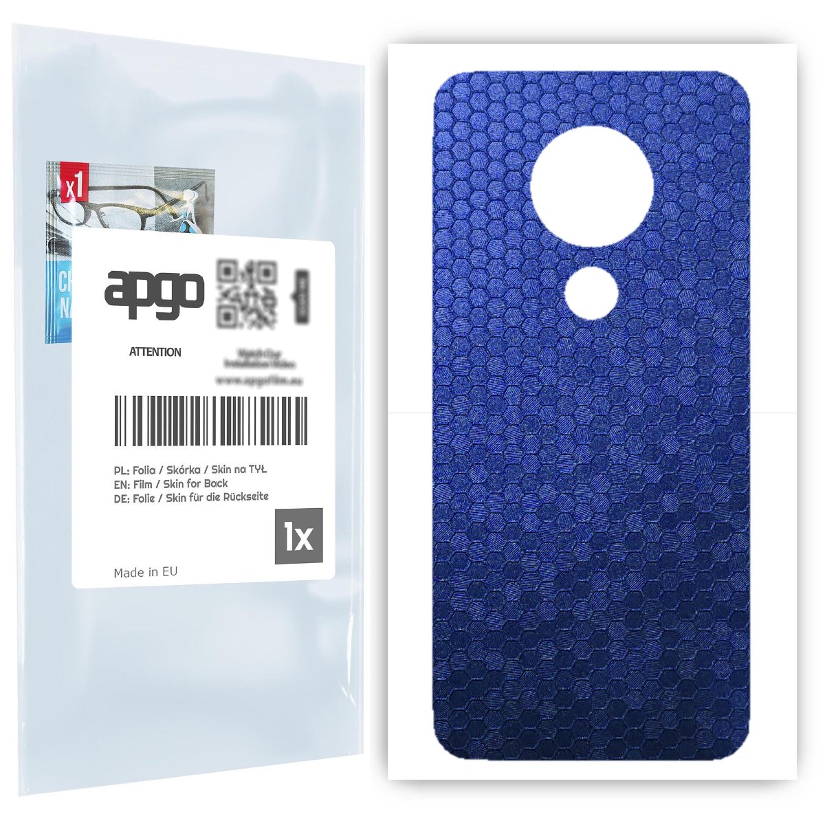 Folia naklejka skórka strukturalna na TYŁ do Nokia 7.2 -  Plaster Miodu Niebieski - apgo SKINS