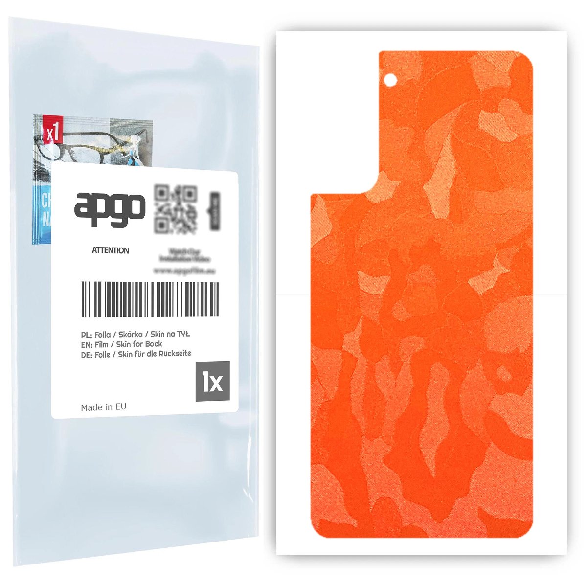 Folia naklejka skórka strukturalna na TYŁ do Samsung Galaxy S21+ 5G -  Moro | Camo Pomarańczowy - apgo SKINS