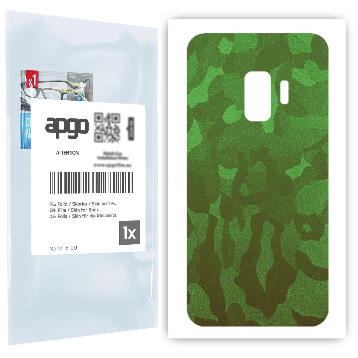 Folia naklejka skórka strukturalna na TYŁ do Samsung Galaxy S9 -  Moro | Camo Zielony - apgo SKINS