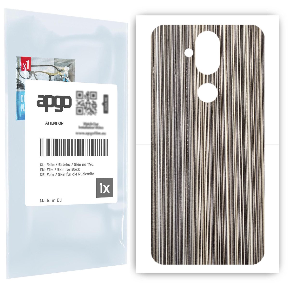 Folia naklejka skórka strukturalna na TYŁ do Nokia 8.1 (Nokia X7) -  Tkanina Paski Mix - apgo SKINS