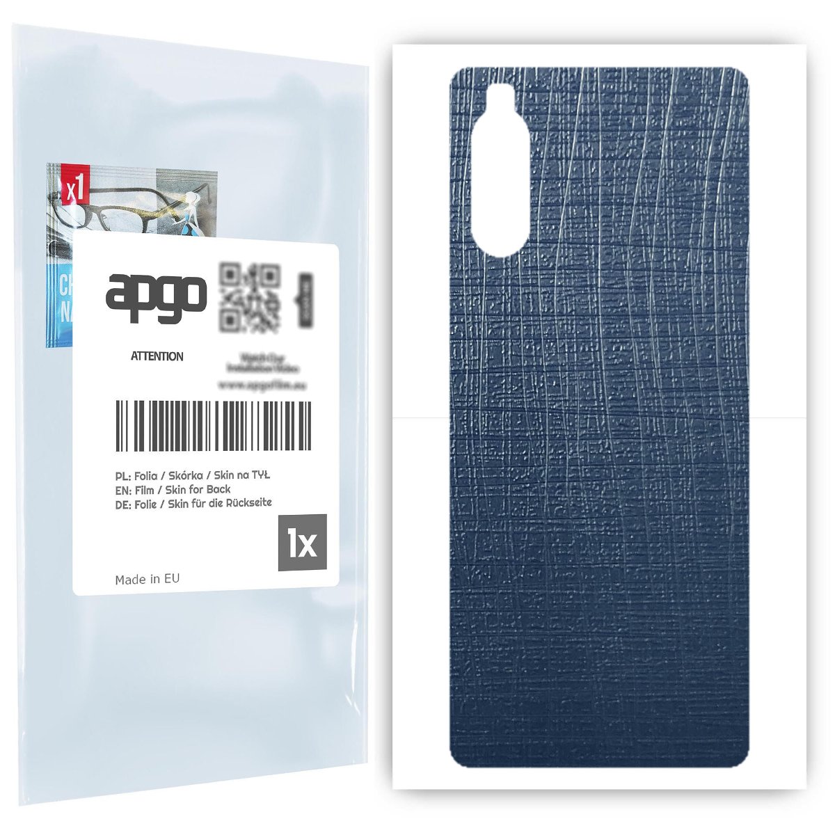 Folia naklejka skórka strukturalna na TYŁ do Sony Xperia 10 III -  Tkanina Granatowa - apgo SKINS