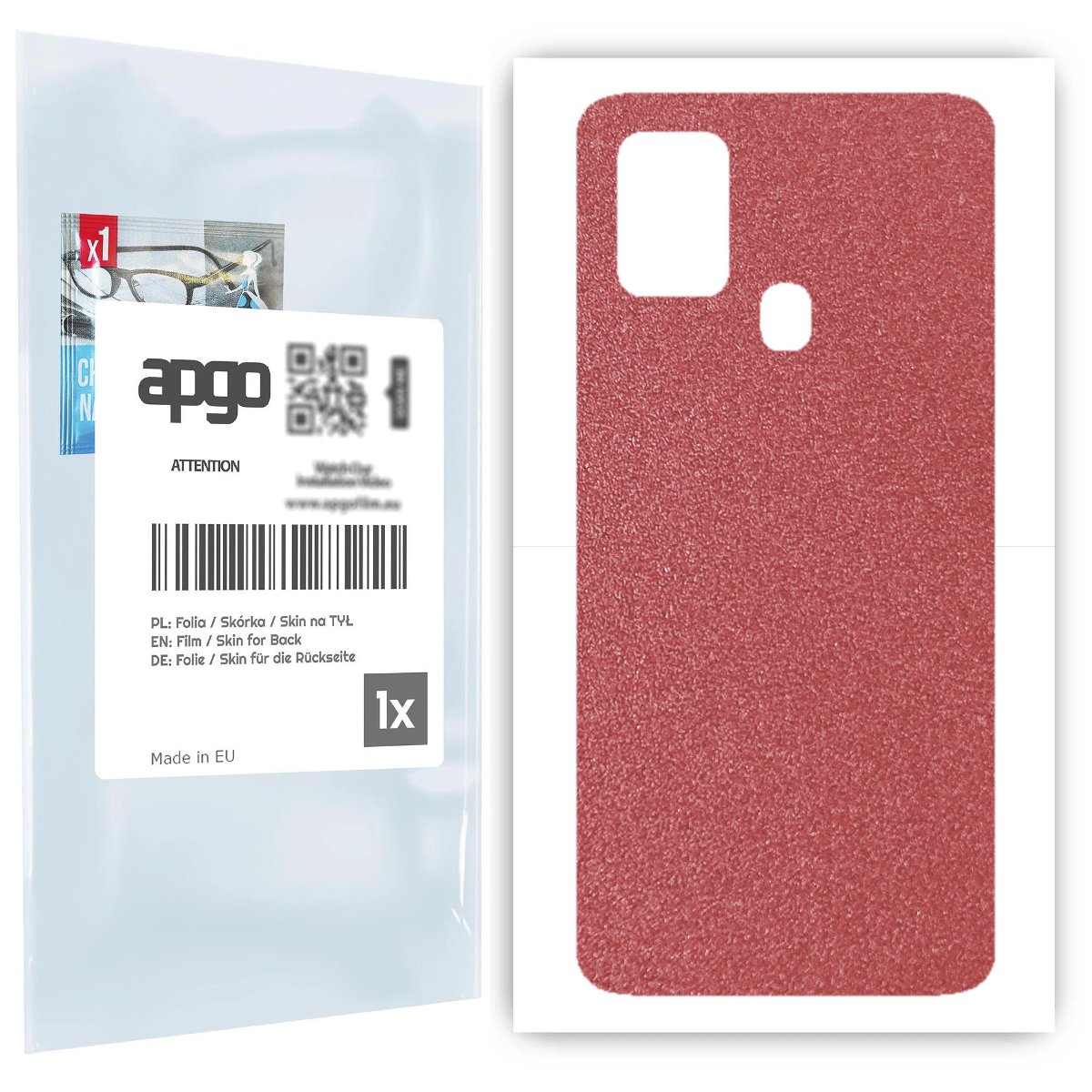 Folia naklejka skórka strukturalna na TYŁ do Samsung Galaxy A21s -  Różowy Pastel Matowy Chropowaty Baranek - apgo SKINS