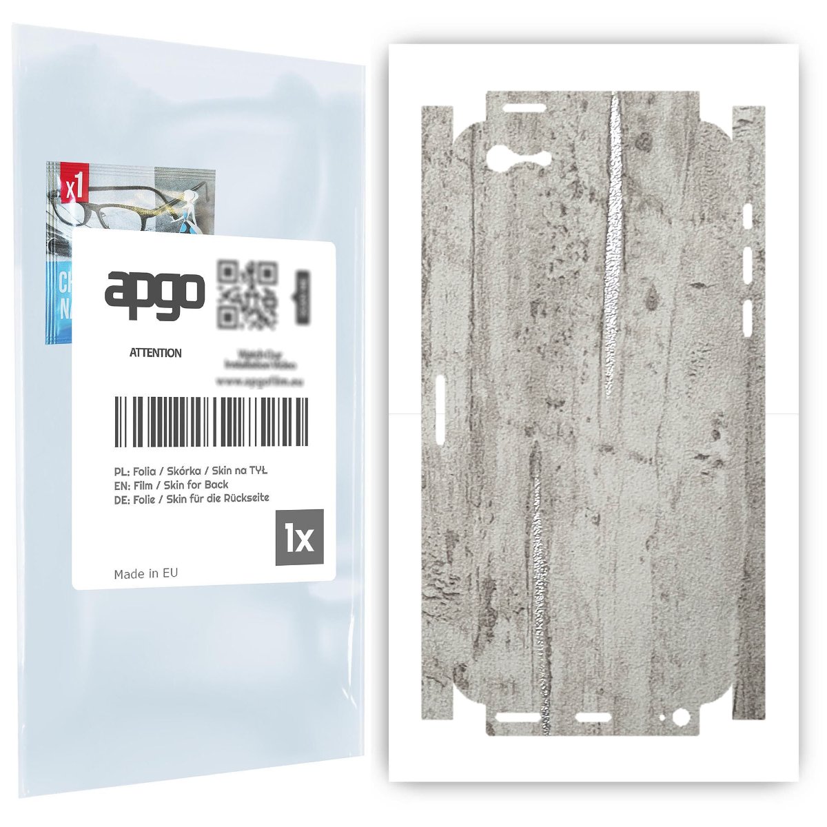 Folia naklejka skórka strukturalna na TYŁ+BOKI do Apple iPhone 5s -  Beton Srebrne Paski - apgo SKINS