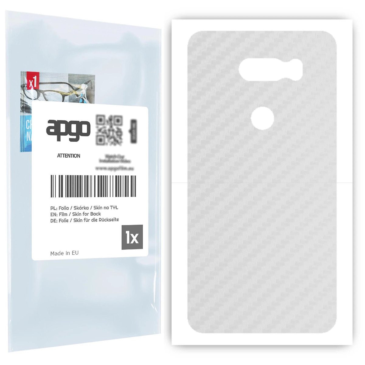 Folia naklejka skórka strukturalna na TYŁ do LG V30 -  Carbon Przezroczysty - apgo SKINS