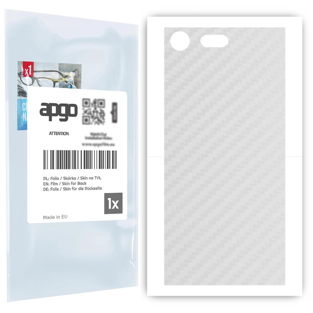 Folia naklejka skórka strukturalna na TYŁ do Sony Xperia XZ Premium -  Carbon Przezroczysty - apgo SKINS