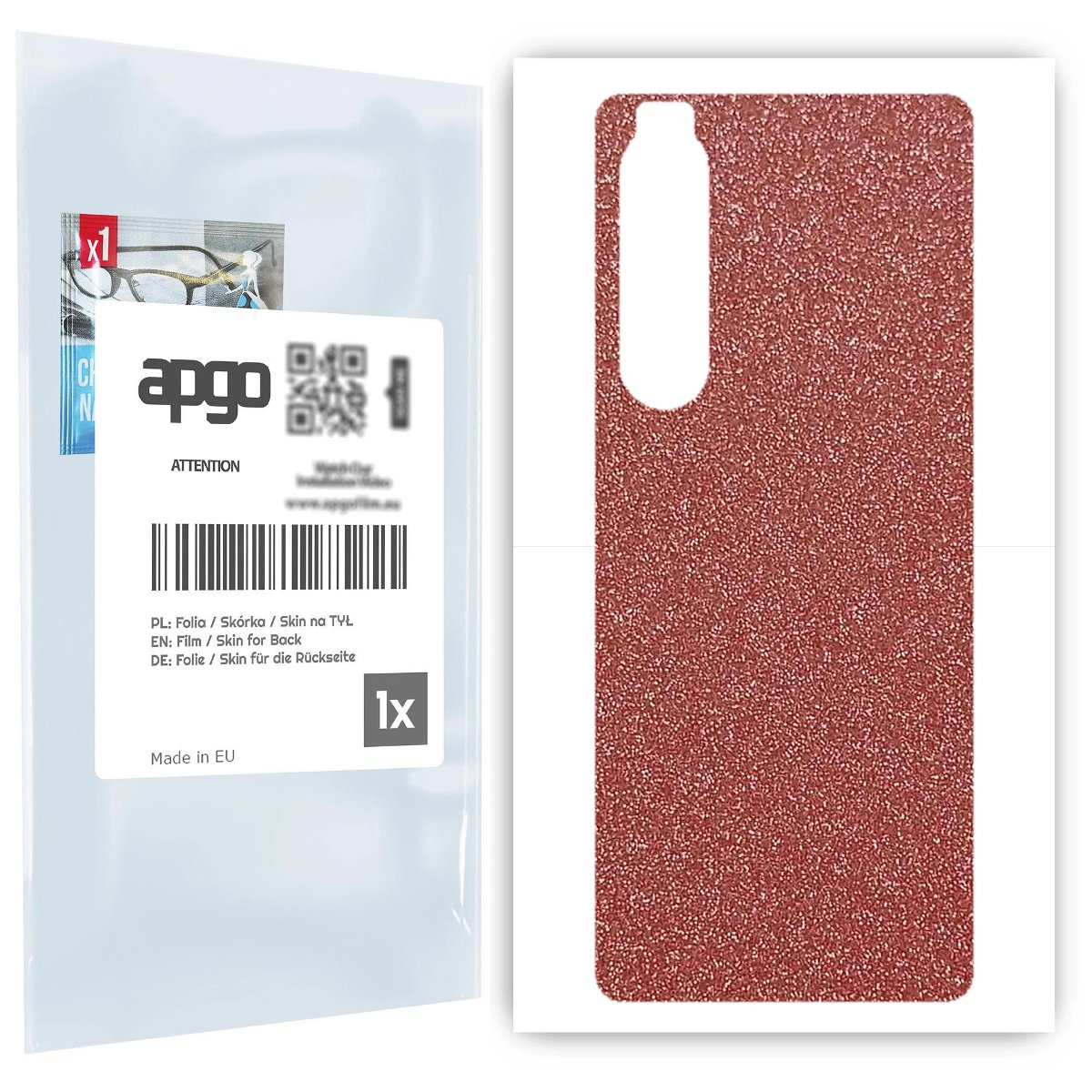 Folia naklejka skórka strukturalna na TYŁ do Sony Xperia 1 III -  Brokat Brzoskwiniowy - apgo SKINS
