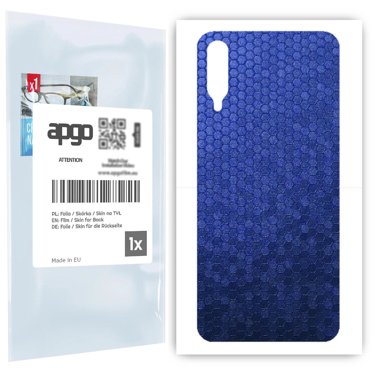 Folia naklejka skórka strukturalna na TYŁ do Samsung Galaxy A30s -  Plaster Miodu Niebieski - apgo SKINS