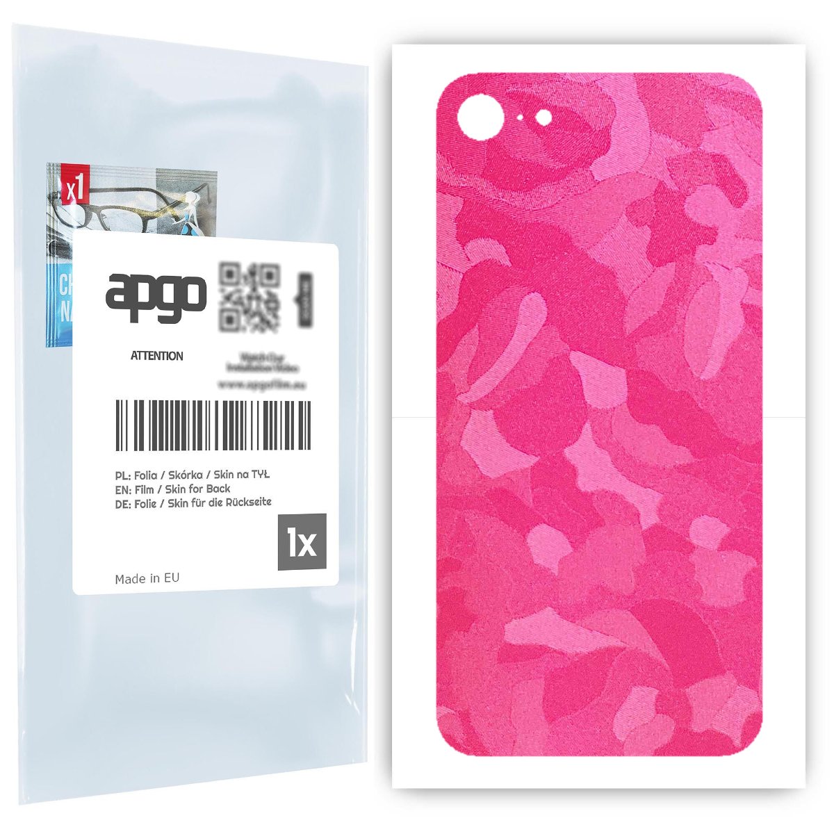 Folia naklejka skórka strukturalna na TYŁ do Apple iPhone 8 -  Moro | Camo Różowy - apgo SKINS