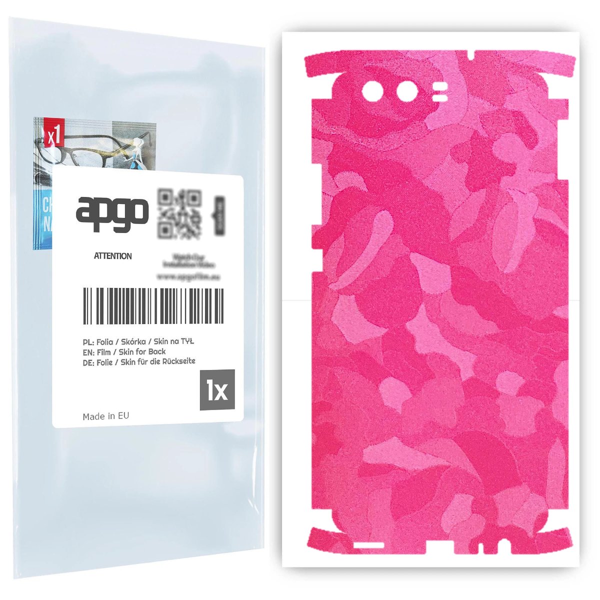 Folia naklejka skórka strukturalna na TYŁ+BOKI do Huawei P10 -  Moro | Camo Różowy - apgo SKINS