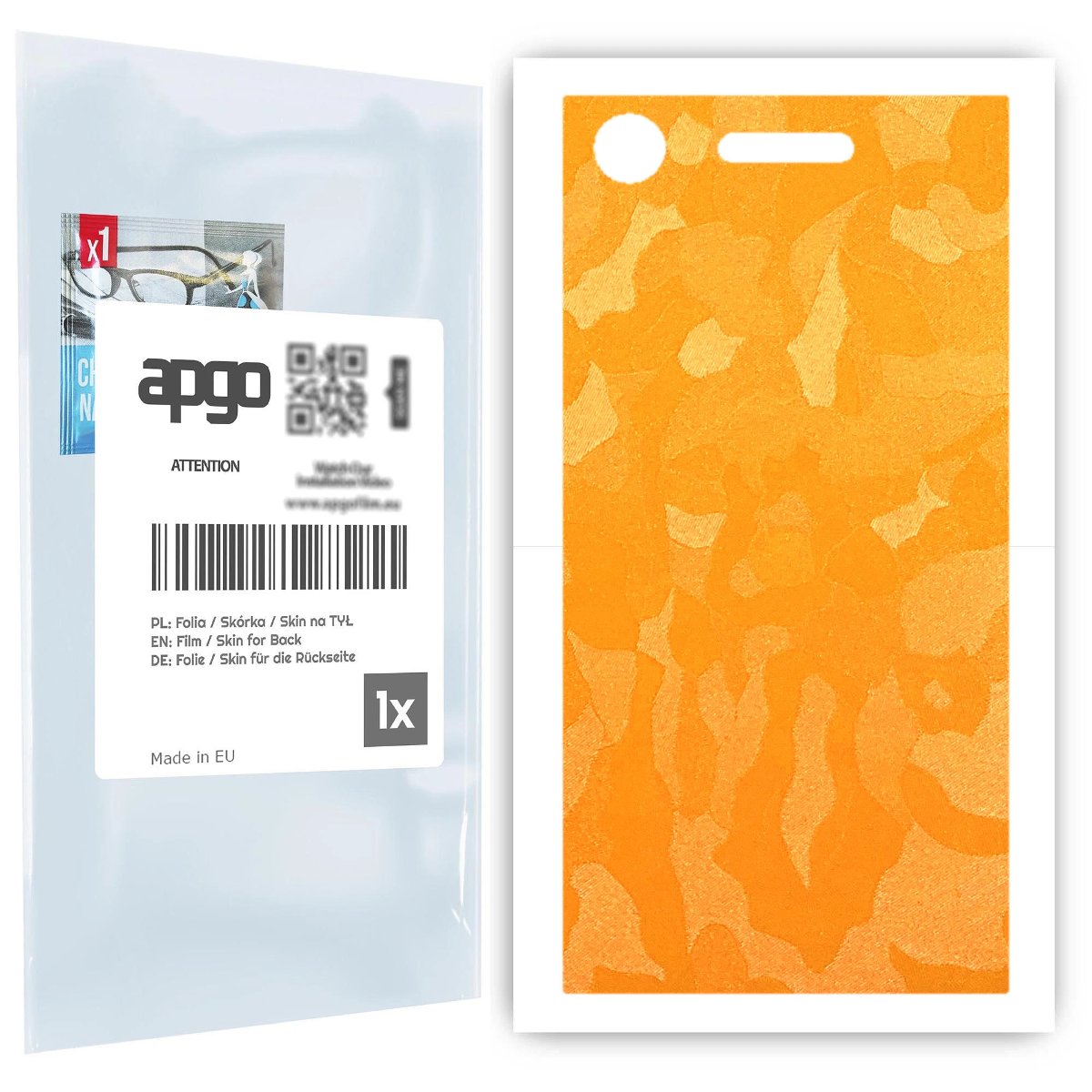 Folia naklejka skórka strukturalna na TYŁ do Sony Xperia XZ1 -  Moro | Camo Żółty - apgo SKINS