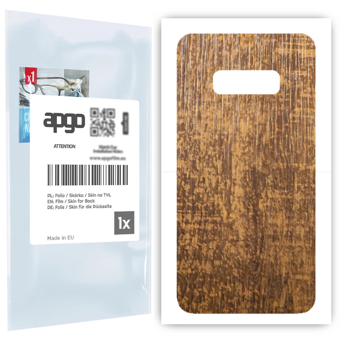 Folia naklejka skórka strukturalna na TYŁ do Samsung Galaxy S10e -  Drewno Dąb Stary - apgo SKINS