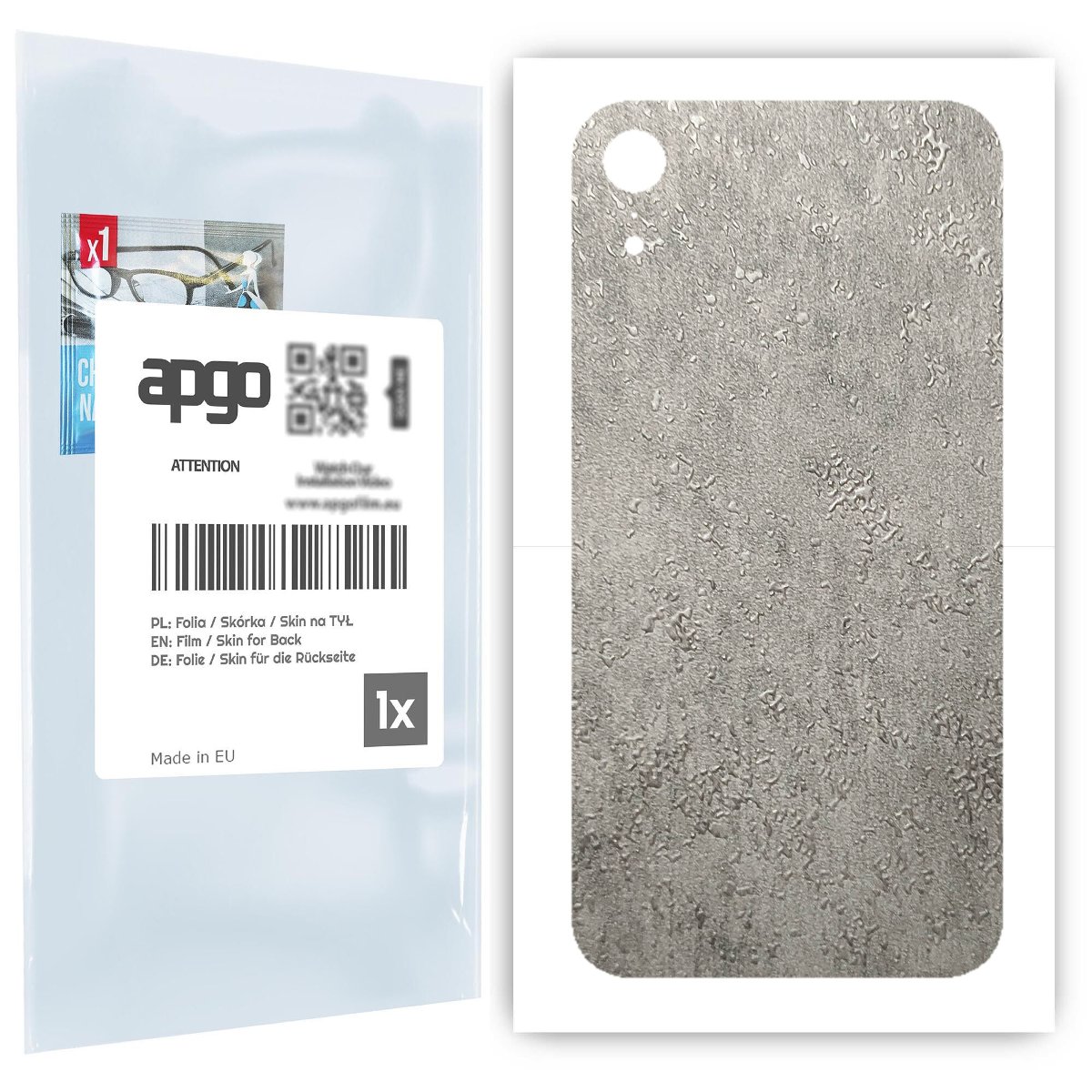 Folia naklejka skórka strukturalna na TYŁ do Apple iPhone XR -  Beton - apgo SKINS