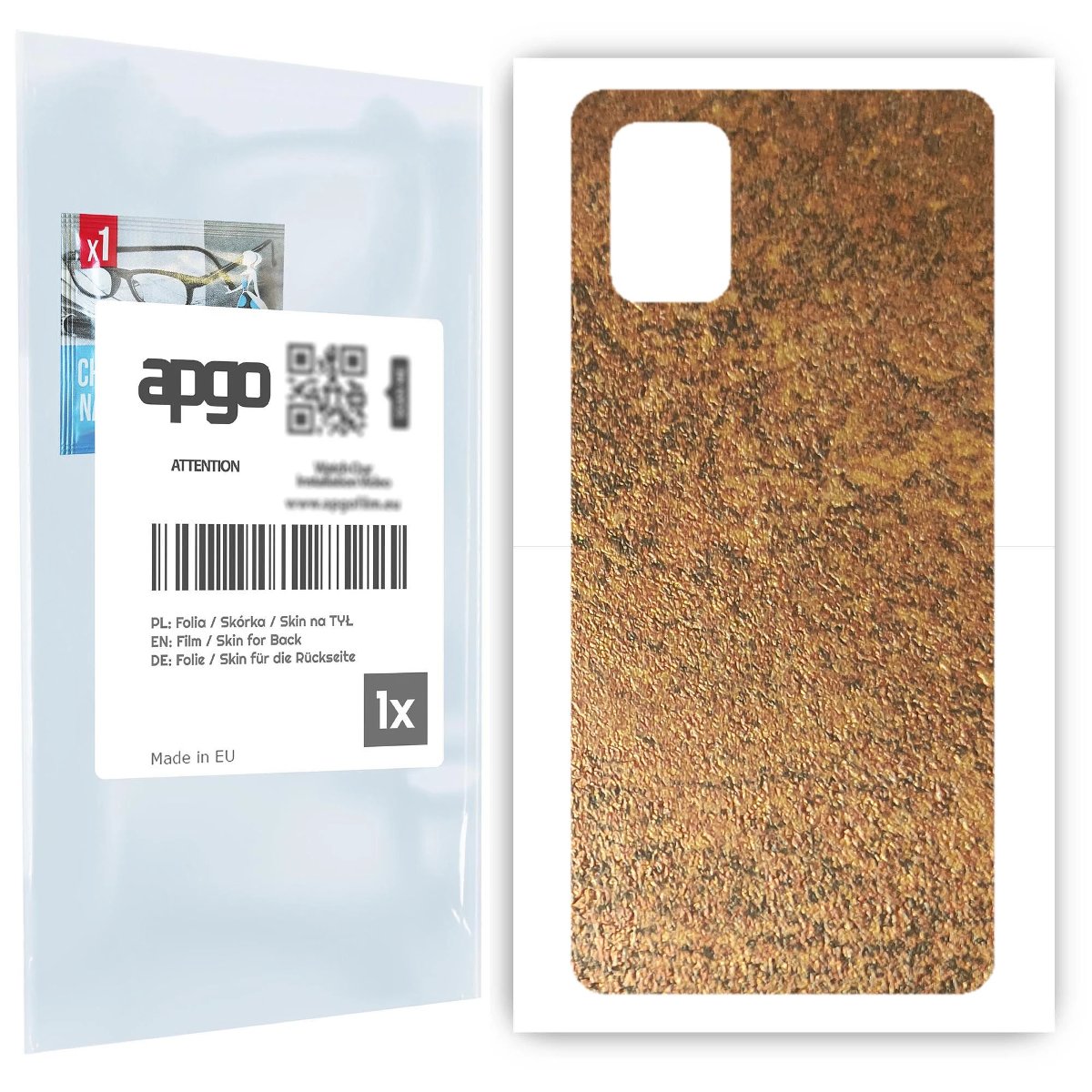 Folia naklejka skórka strukturalna na TYŁ do Samsung Galaxy A71 -  Zardzewiała Miedź - apgo SKINS
