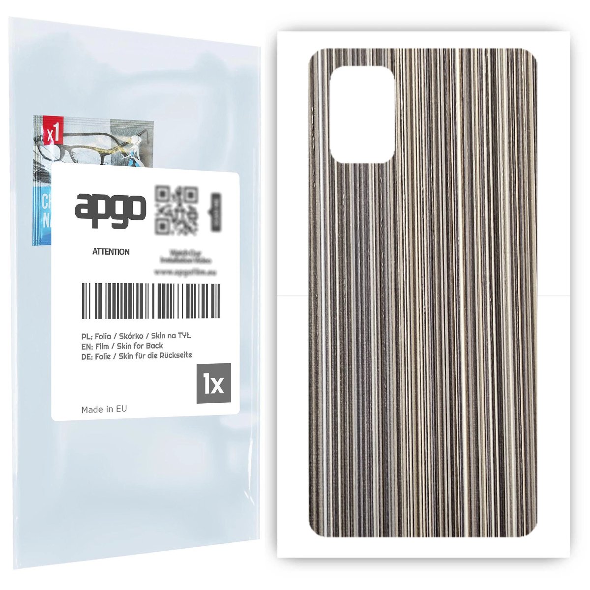 Folia naklejka skórka strukturalna na TYŁ do Samsung Galaxy A71 -  Tkanina Paski Mix - apgo SKINS