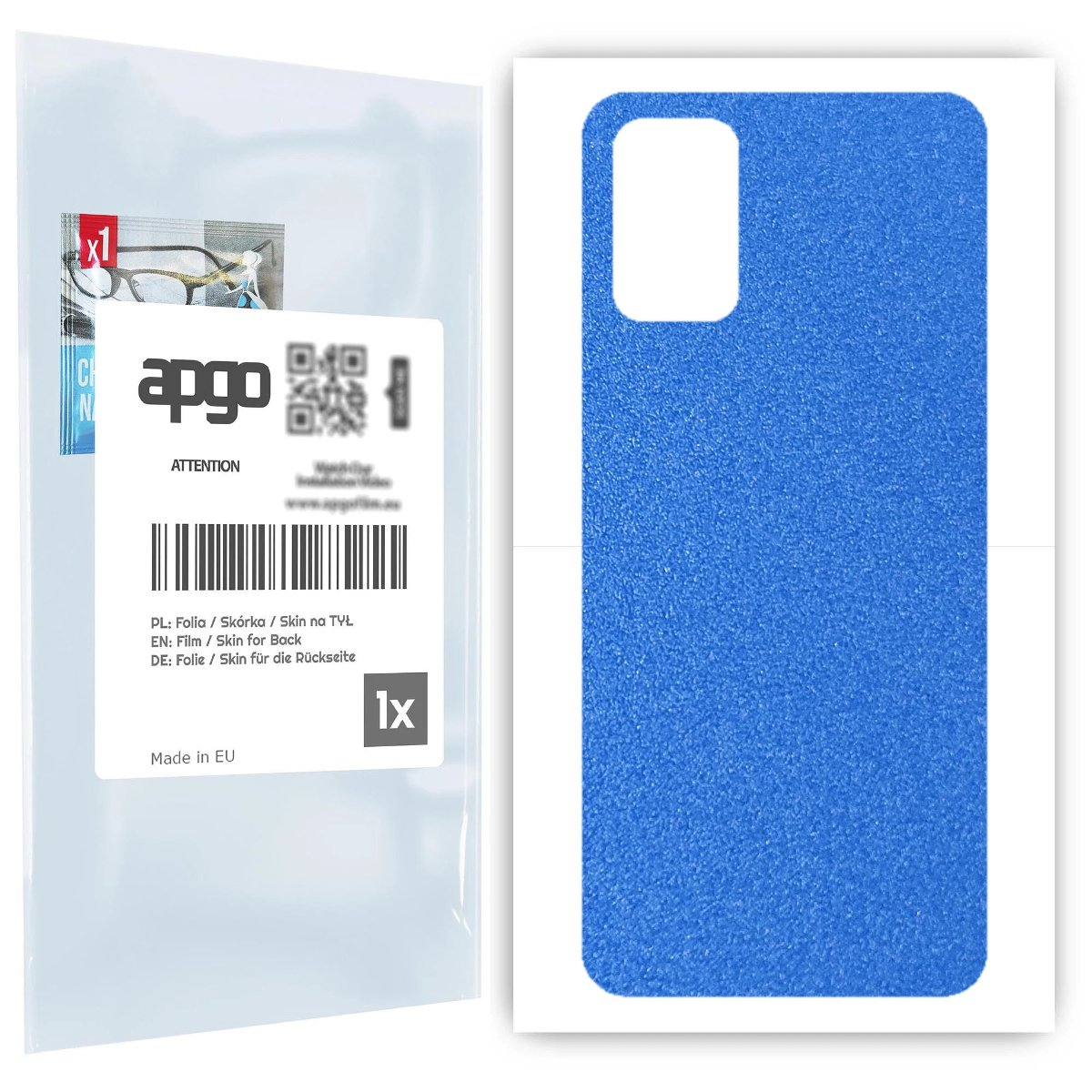 Folia naklejka skórka strukturalna na TYŁ do Samsung Galaxy A03S -  Niebieski Pastel Matowy Chropowaty Baranek - apgo SKINS