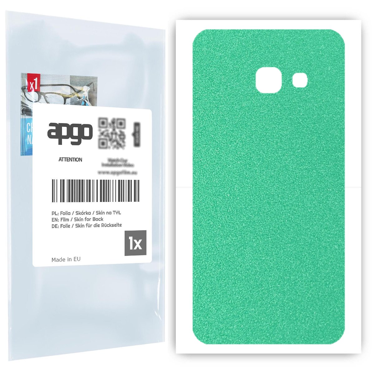 Folia naklejka skórka strukturalna na TYŁ do Samsung Galaxy A3 (2017) -  Seledynowy Pastel Matowy Chropowaty Baranek - apgo SKINS