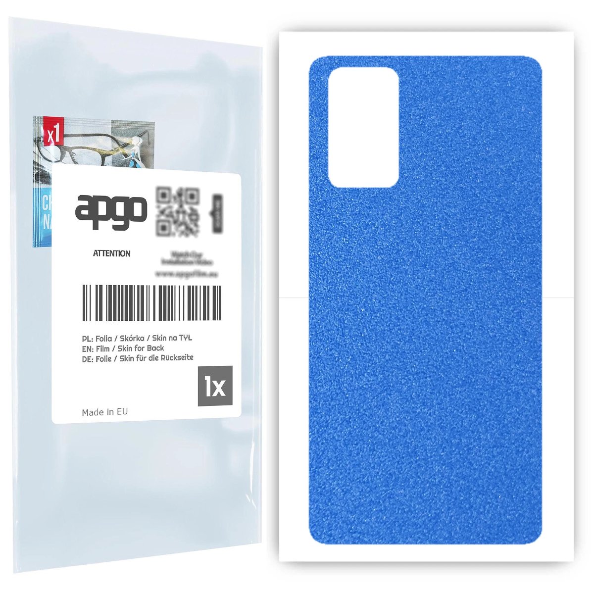 Folia naklejka skórka strukturalna na TYŁ do Samsung Galaxy Note 20 -  Niebieski Pastel Matowy Chropowaty Baranek - apgo SKINS