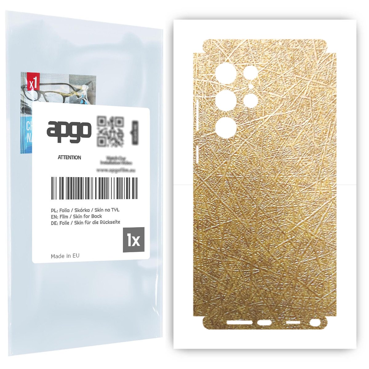 Folia naklejka skórka strukturalna na TYŁ+BOKI do Samsung Galaxy S22 Ultra -  Tkanina Włókno - apgo SKINS