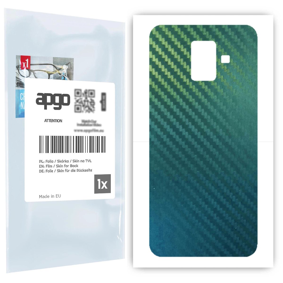 Folia naklejka skórka strukturalna na TYŁ do Samsung Galaxy A6 (2018) -  Carbon Kameleon CAKA1 - apgo SKINS