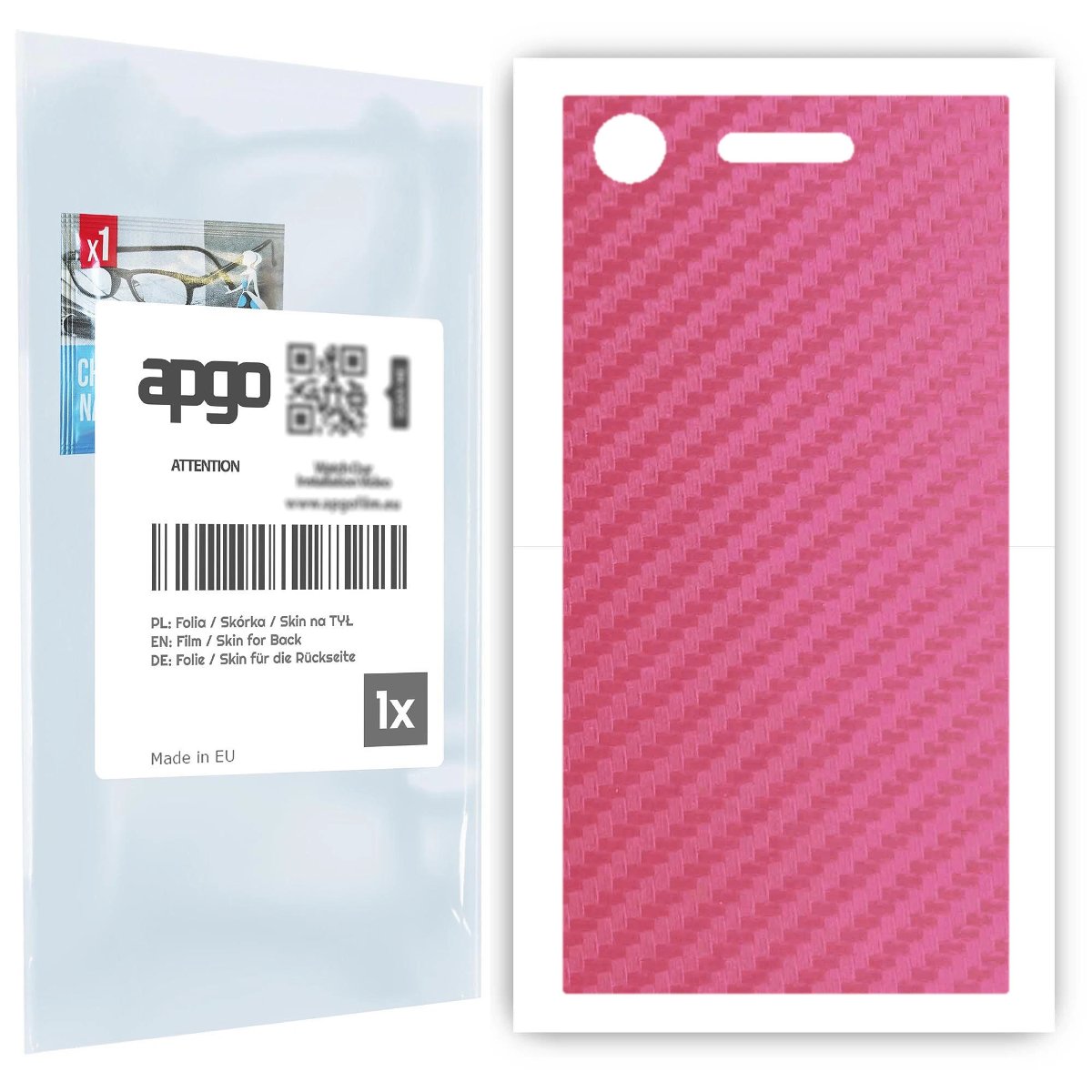 Folia naklejka skórka strukturalna na TYŁ do Sony Xperia XZ1 -  Carbon Różowy - apgo SKINS