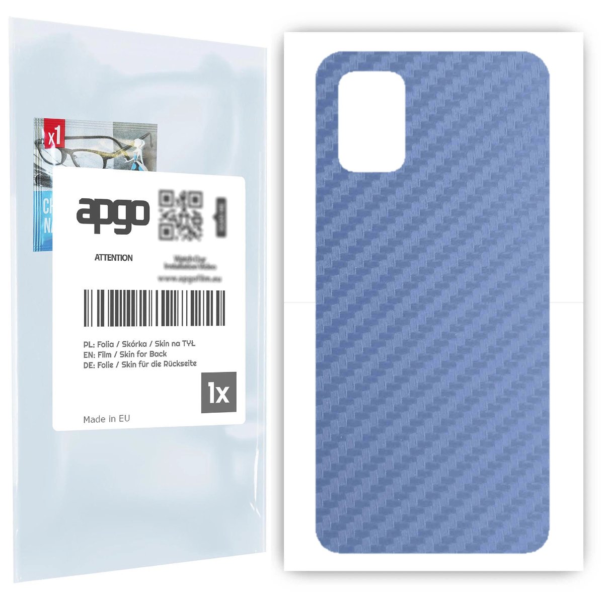 Folia naklejka skórka strukturalna na TYŁ do Samsung Galaxy M51 -  Carbon Granatowy - apgo SKINS