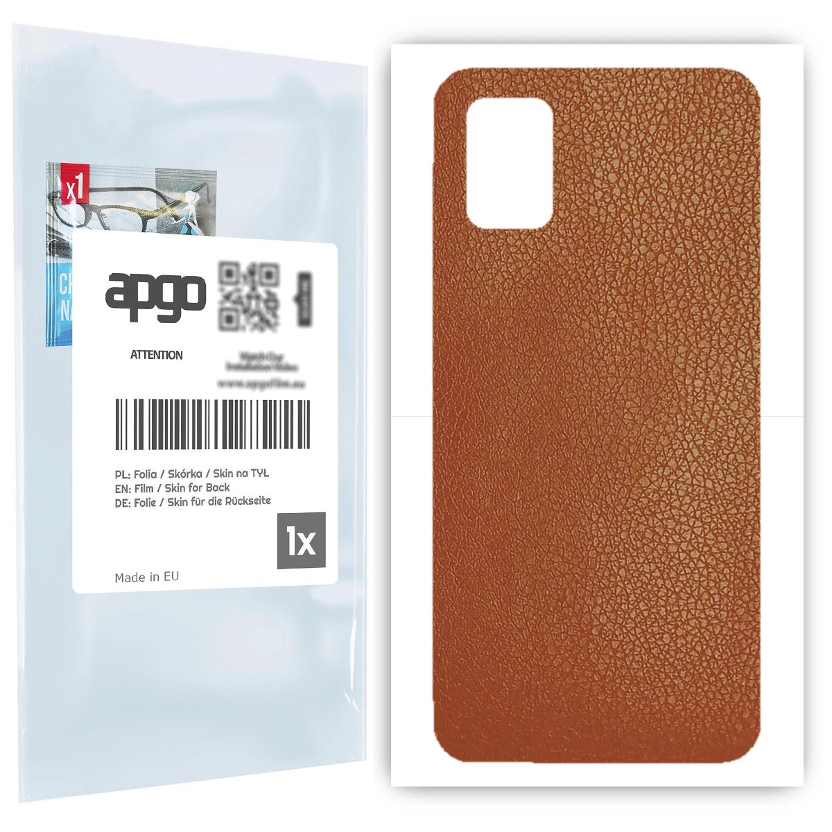 Folia naklejka skórka strukturalna na TYŁ do Samsung Galaxy A51 5G -  Skóra Brązowa - apgo SKINS