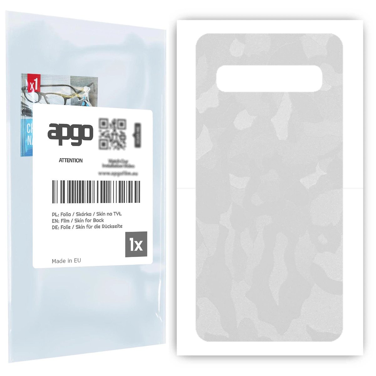 Folia naklejka skórka strukturalna na TYŁ do Samsung Galaxy S10 5G -  Moro | Camo Biały - apgo SKINS