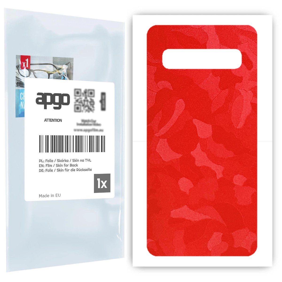 Folia naklejka skórka strukturalna na TYŁ do Samsung Galaxy S10 5G -  Moro | Camo Czerwony - apgo SKINS