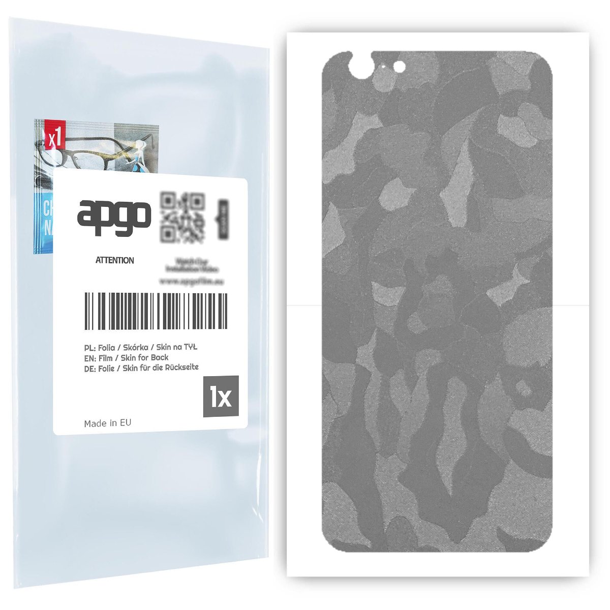 Folia naklejka skórka strukturalna na TYŁ do Apple iPhone 6 -  Moro | Camo Srebrny - apgo SKINS
