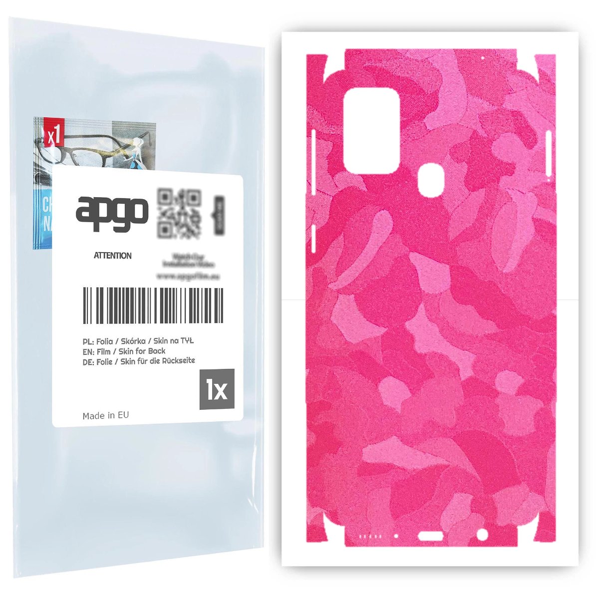 Folia naklejka skórka strukturalna na TYŁ+BOKI do Samsung Galaxy M31 -  Moro | Camo Różowy - apgo SKINS