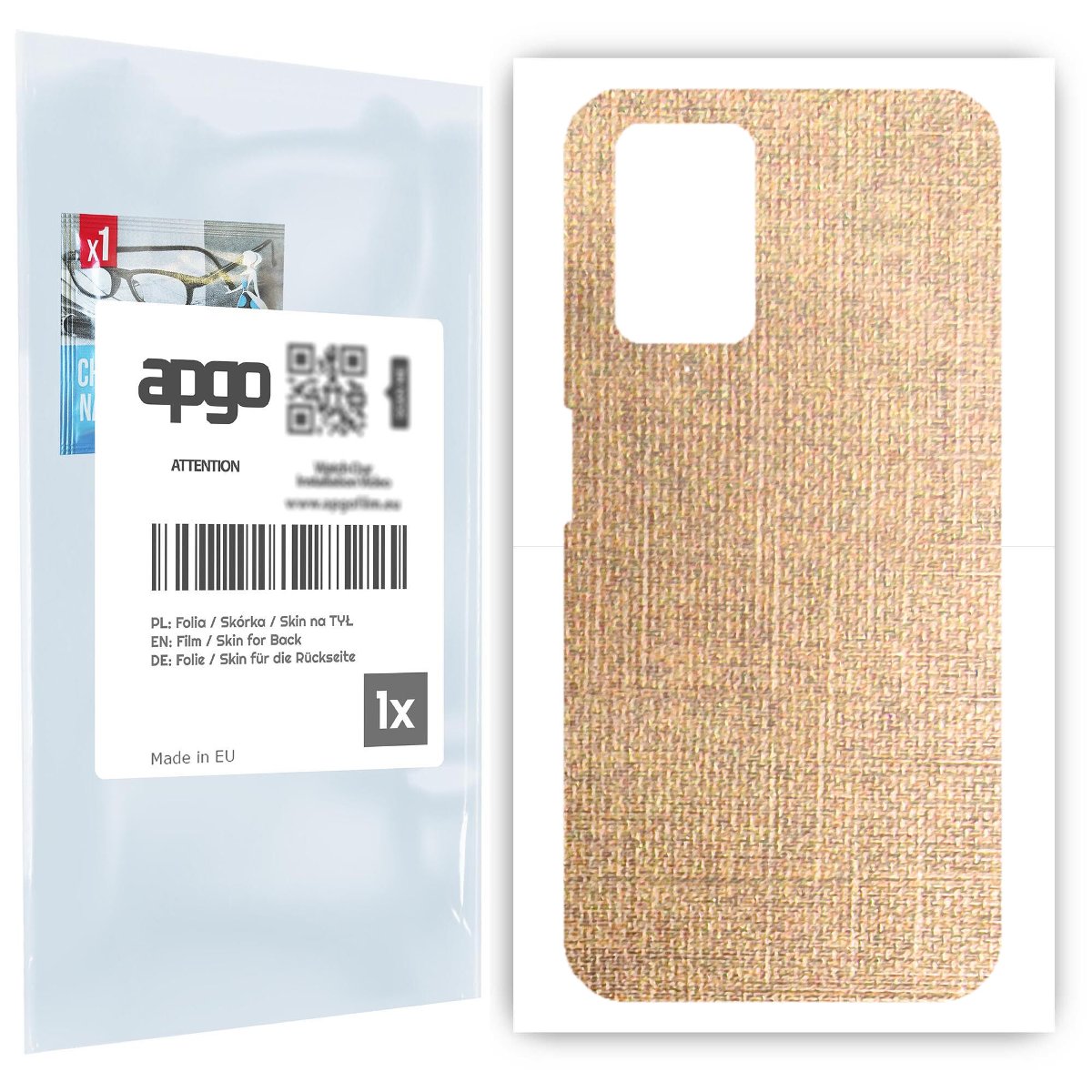 Folia naklejka skórka strukturalna na TYŁ do Xiaomi Redmi Note 11 4G -  Tkanina Denim Beżowy - apgo SKINS