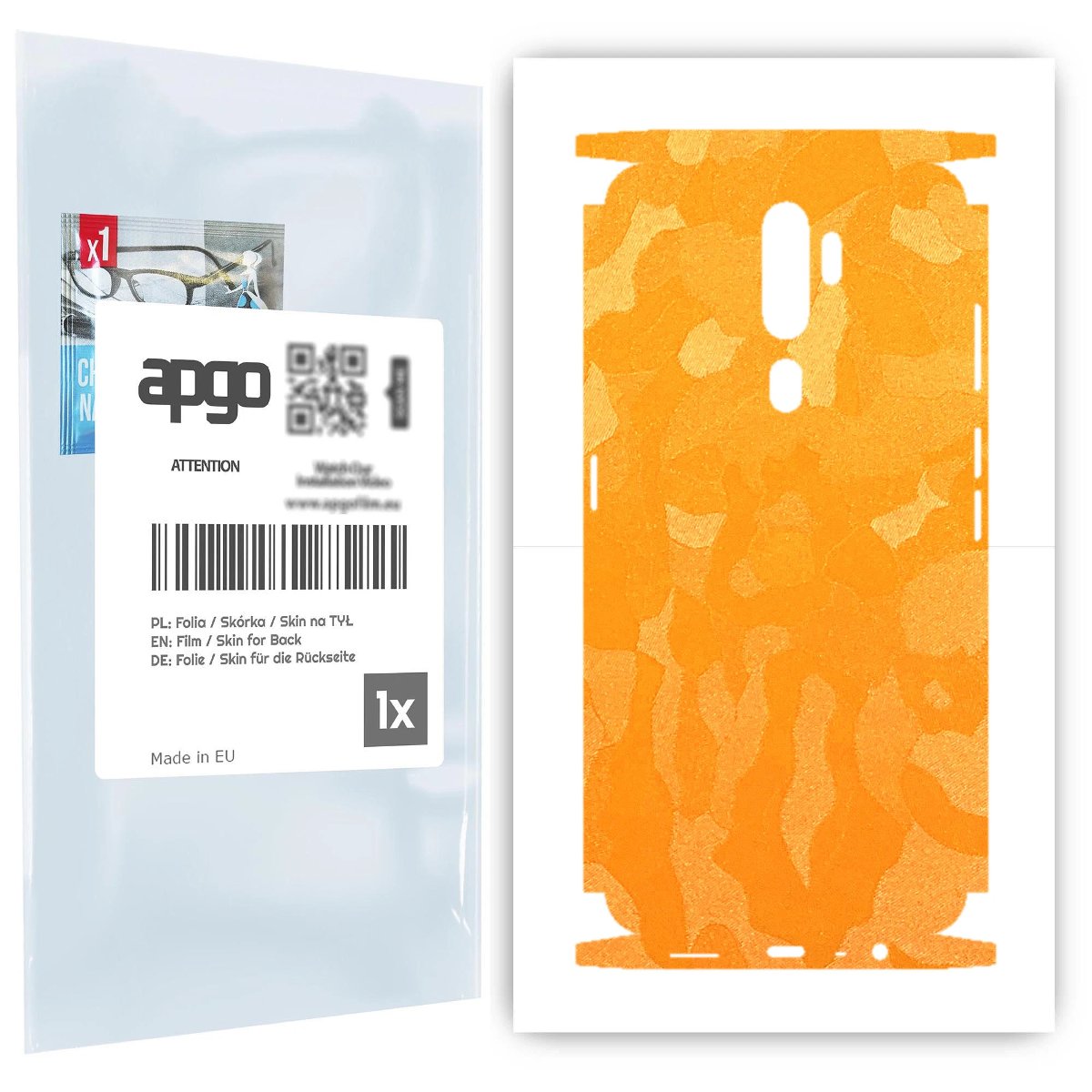 Folia naklejka skórka strukturalna na TYŁ+BOKI do Oppo A5 (2020) -  Moro | Camo Żółty - apgo SKINS