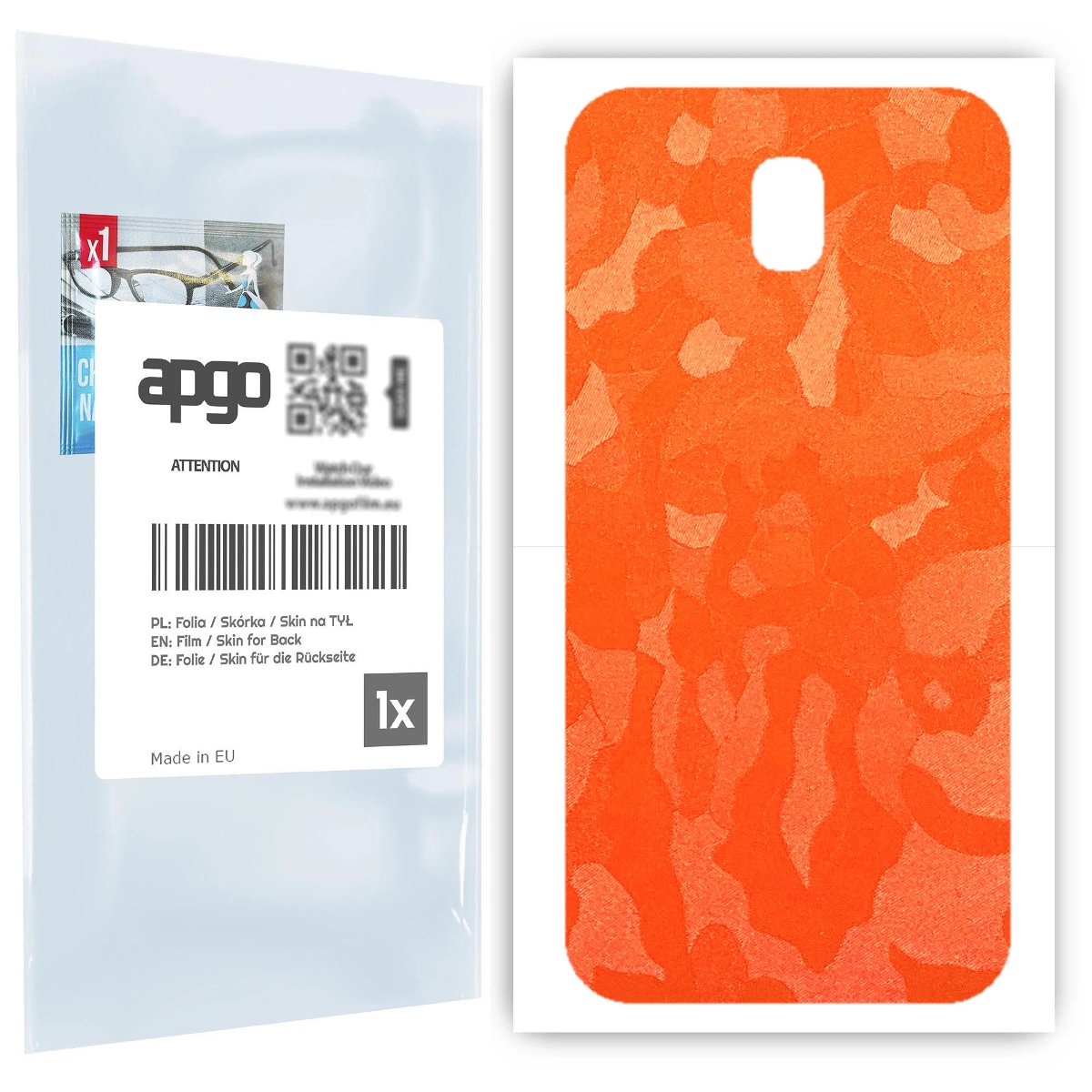 Folia naklejka skórka strukturalna na TYŁ do Samsung Galaxy J5 (2017) -  Moro | Camo Pomarańczowy - apgo SKINS