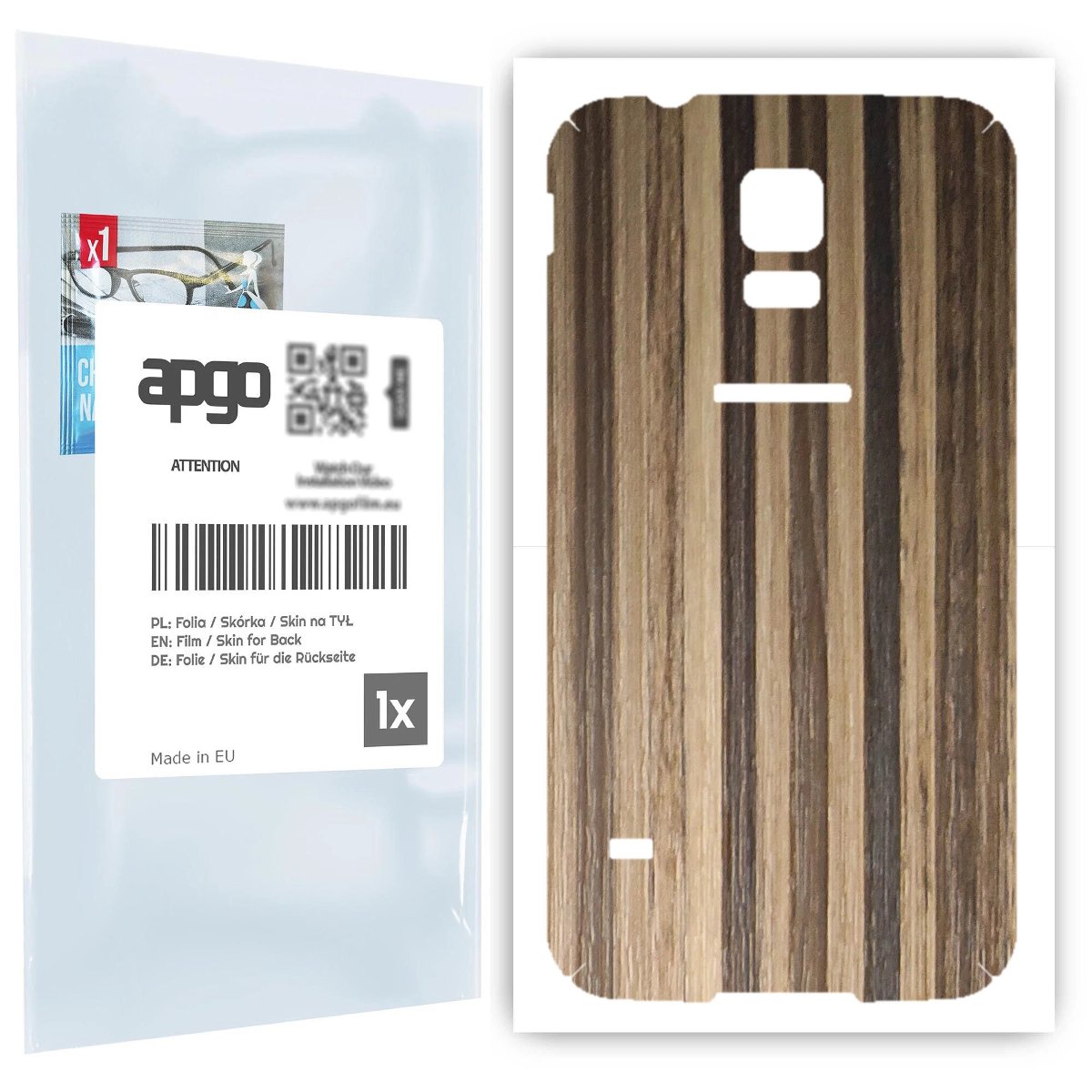 Folia naklejka skórka strukturalna na TYŁ do Samsung Galaxy S5 SM-G900F -  Drewno Paski Mix - apgo SKINS