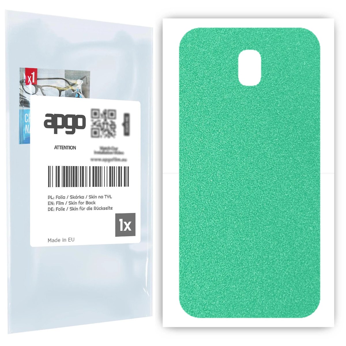 Folia naklejka skórka strukturalna na TYŁ do Samsung Galaxy J5 (2017) -  Seledynowy Pastel Matowy Chropowaty Baranek - apgo SKINS