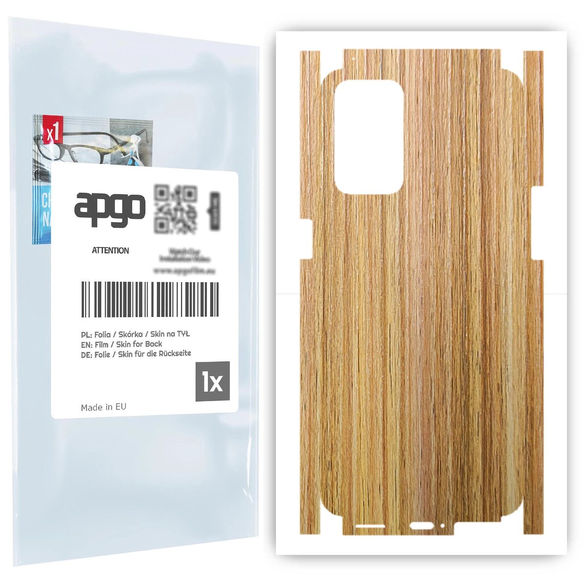 Folia naklejka skórka strukturalna na TYŁ+BOKI do Oppo Reno 6 5G -  Drewno Dąb Miodowy - apgo SKINS